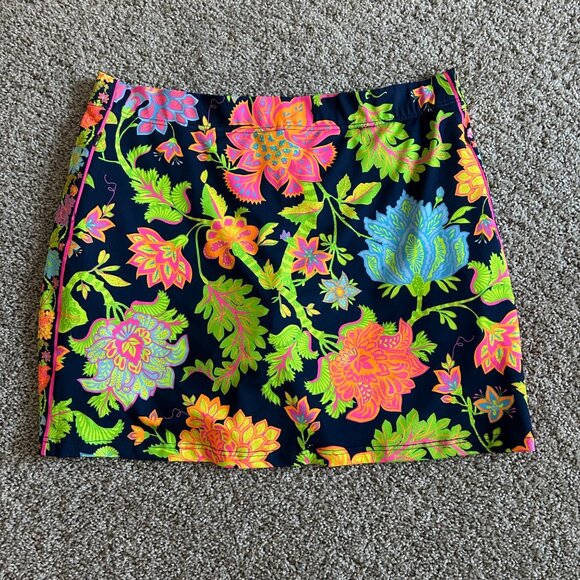 Gretchen Scott  Womens Sz Diva XXXL Navy Multicolor Floral Pull-On Skirt - Picture 8 of 8
